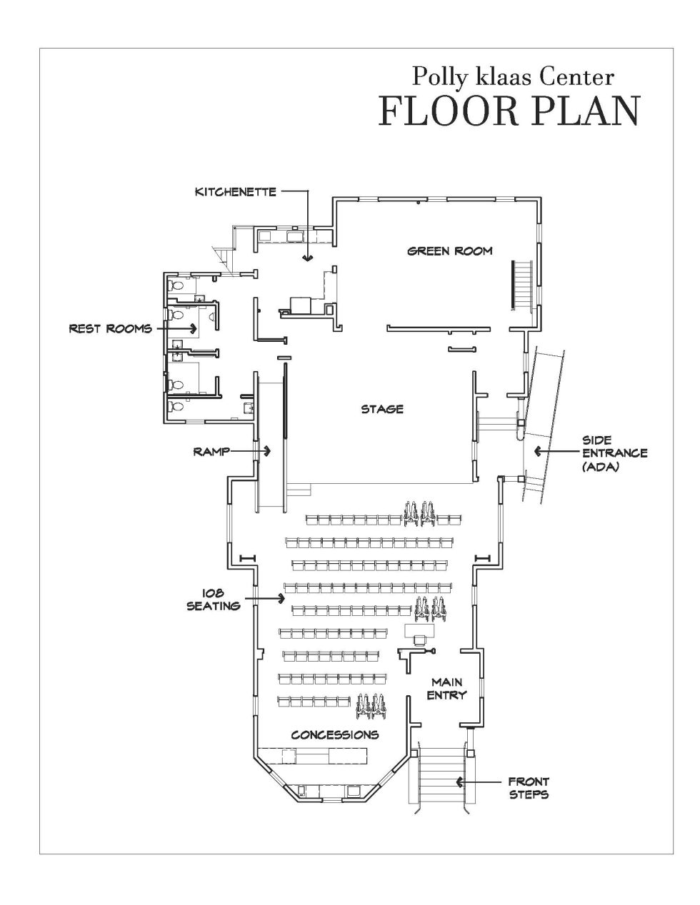 Theater Floor Plan - The Polly Klaas Community Theater